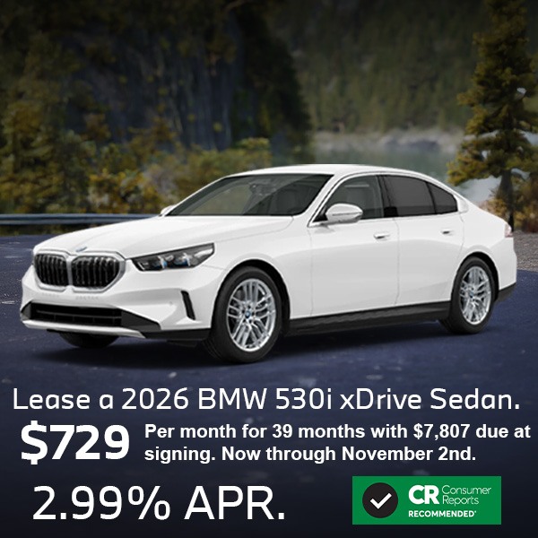 Lease a 2026 BMW 530i xDrive Sedan for only $729