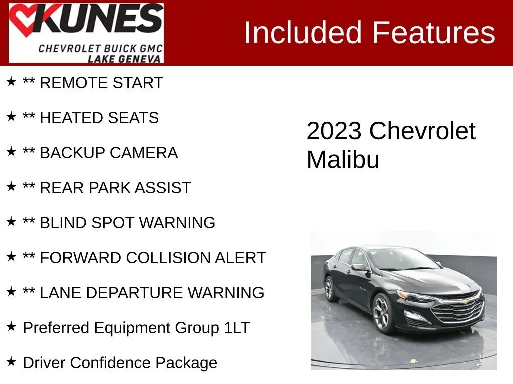 Used 2023 Chevrolet Malibu 1LT with VIN 1G1ZD5STXPF141156 for sale in Lake Geneva, WI