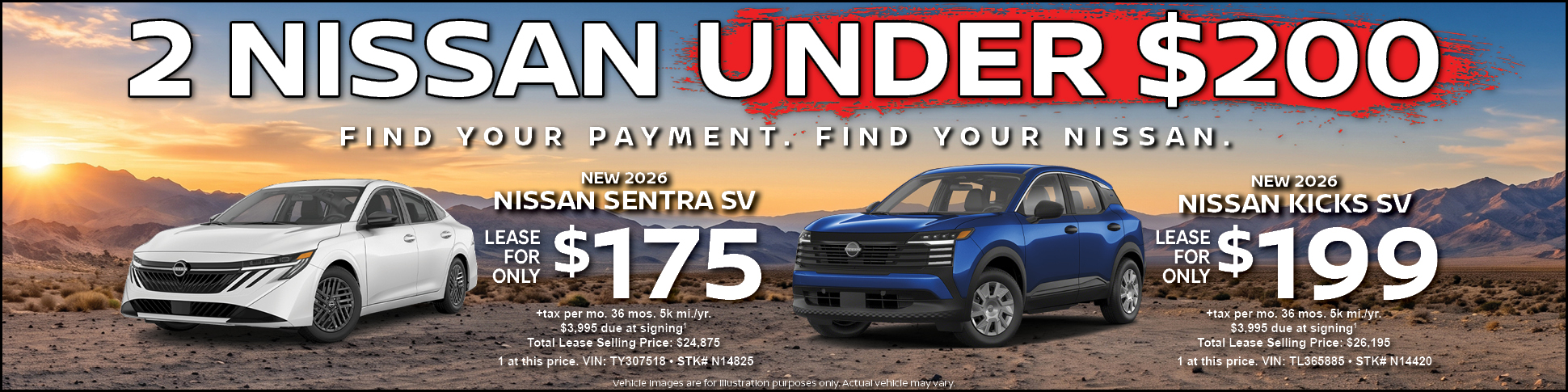 2 nissan under $200
