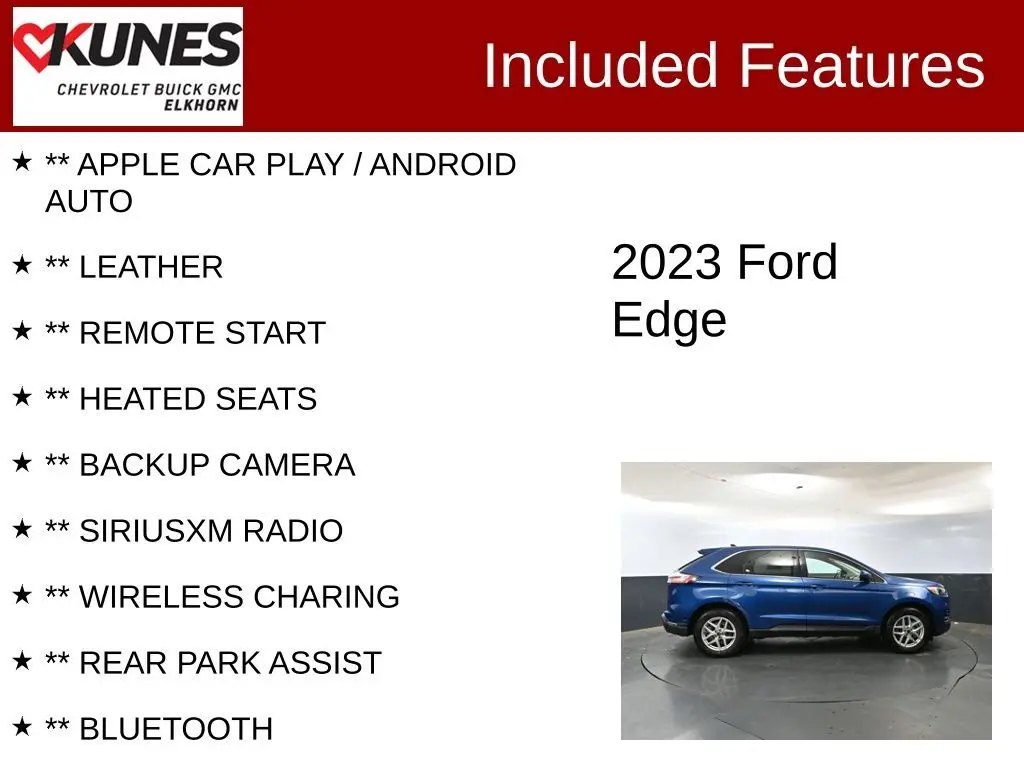 Used 2023 Ford Edge SEL with VIN 2FMPK4J97PBA30839 for sale in Elkhorn, WI