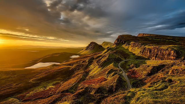 mountains, hills, sky