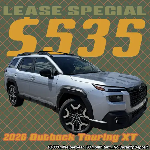 Lease this 2026 Subaru Outback Touring XT at Twin Falls Subaru this September.