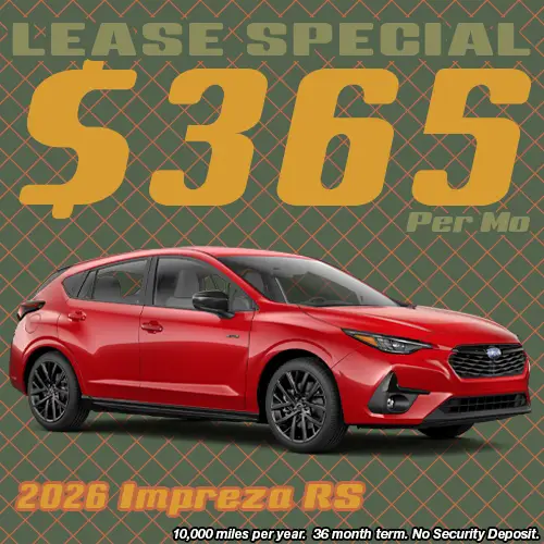 Lease this 2026 Subaru Impreza RS at Twin Falls Subaru this September.
