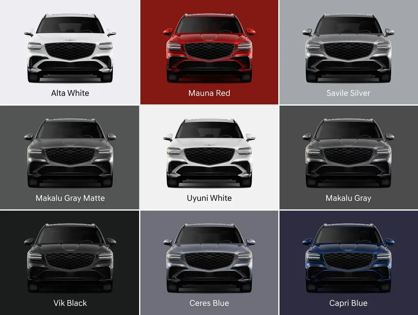 Genesis GV70 Colors