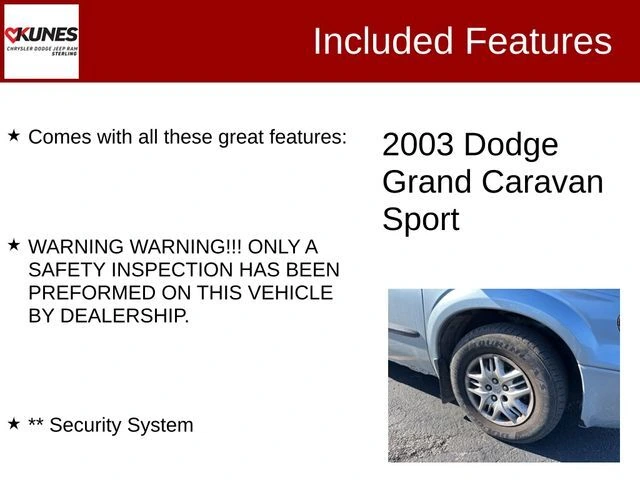 Used 2003 Dodge Grand Caravan eL with VIN 2D4GP44333R190671 for sale in Sterling, IL