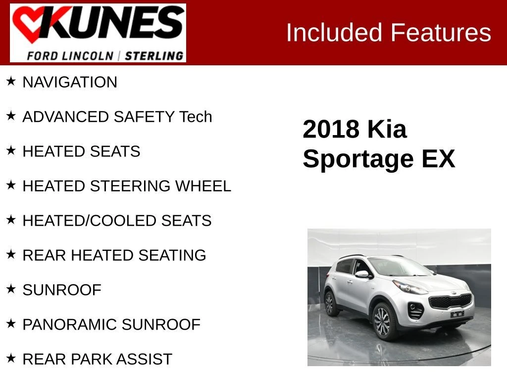 Used 2018 Kia Sportage EX with VIN KNDPNCAC8J7488469 for sale in Sterling, IL