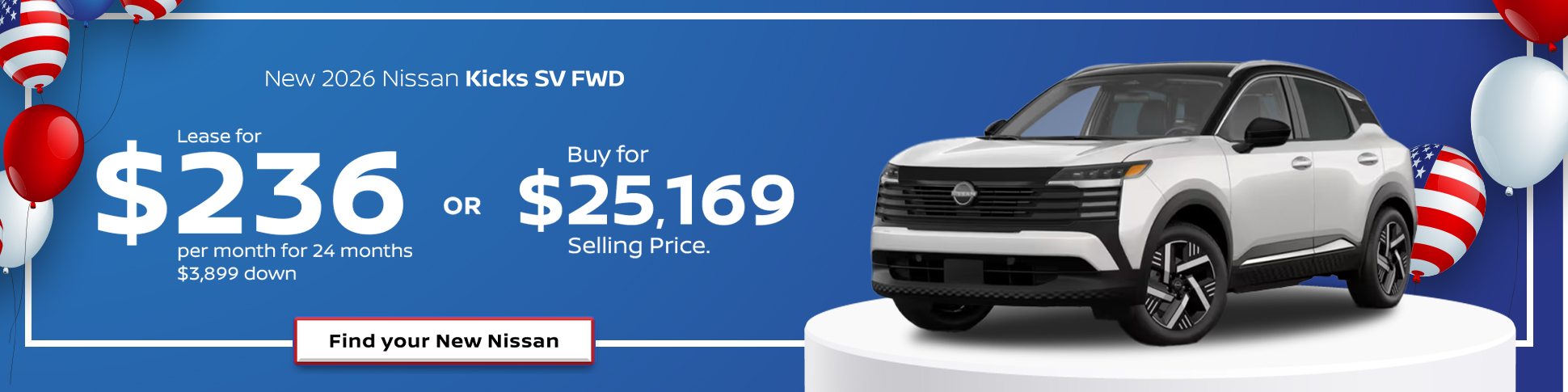 New 2026 Nissan Kicks SV FWD