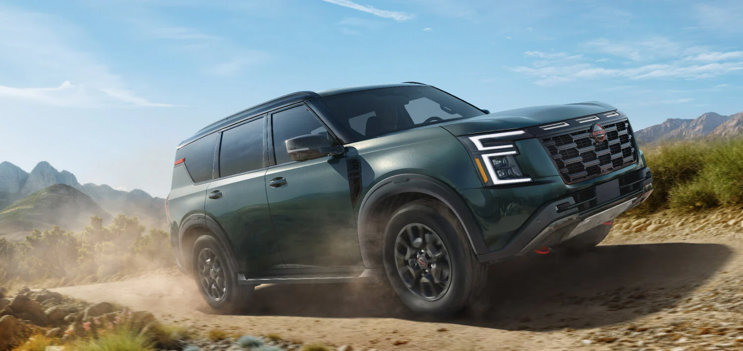 Nissan Armada on a dirt road