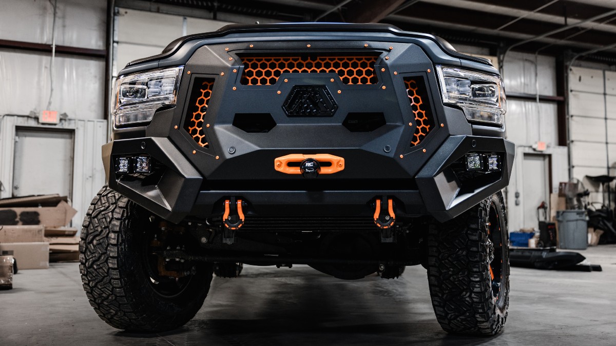 Custom RAM 1500 Longhorn Exterior Front Fascia with Rough Country Winch