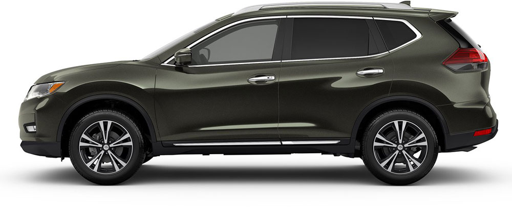2017 Nissan Rogue in Midnight Jade, side profile