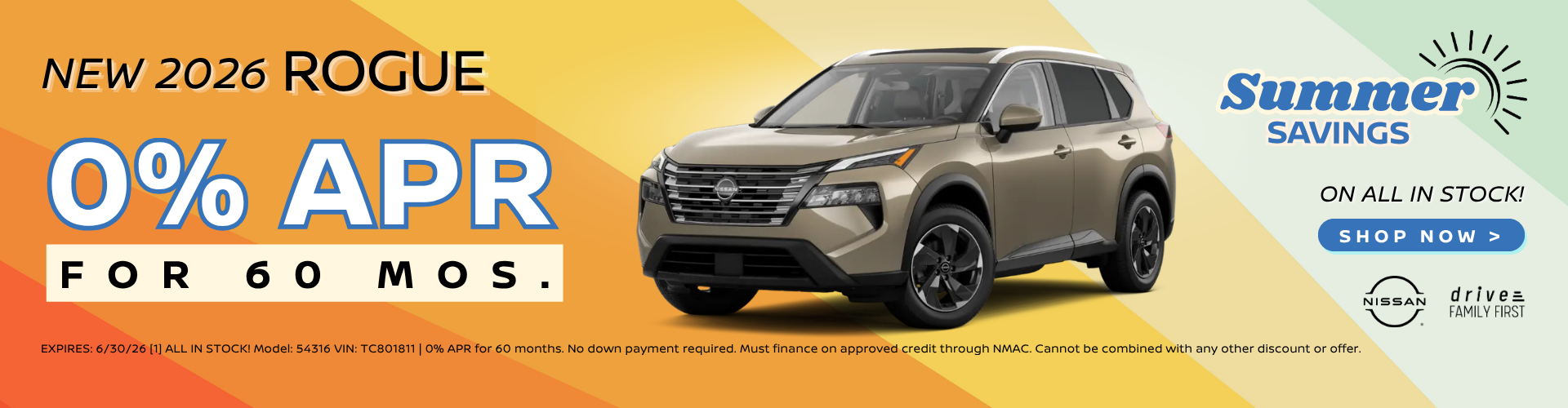 New 2026 Rogue 0apr for 60 mos.