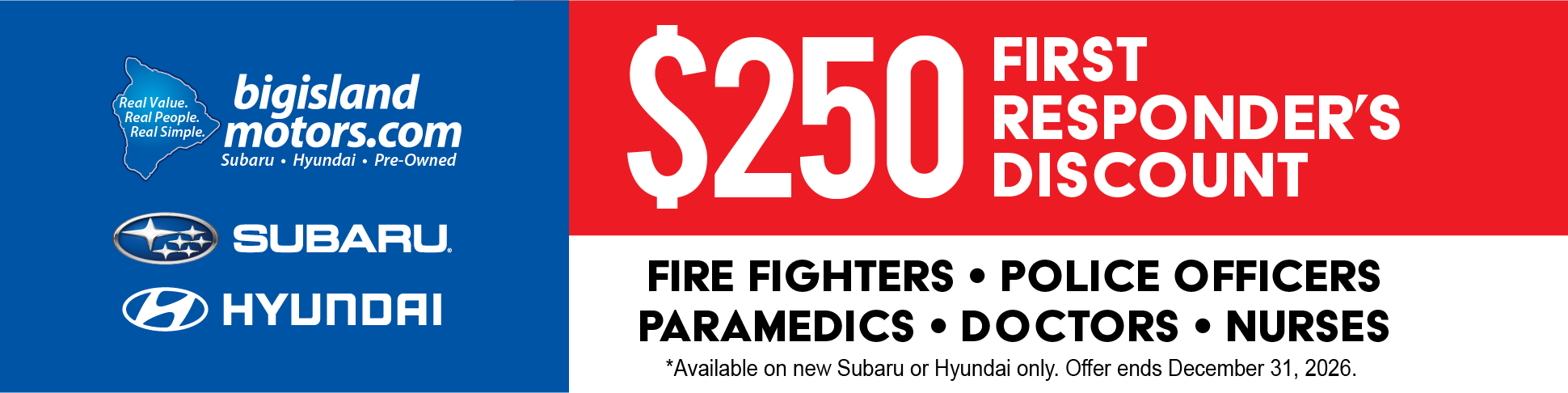 $250 First Responder Discount