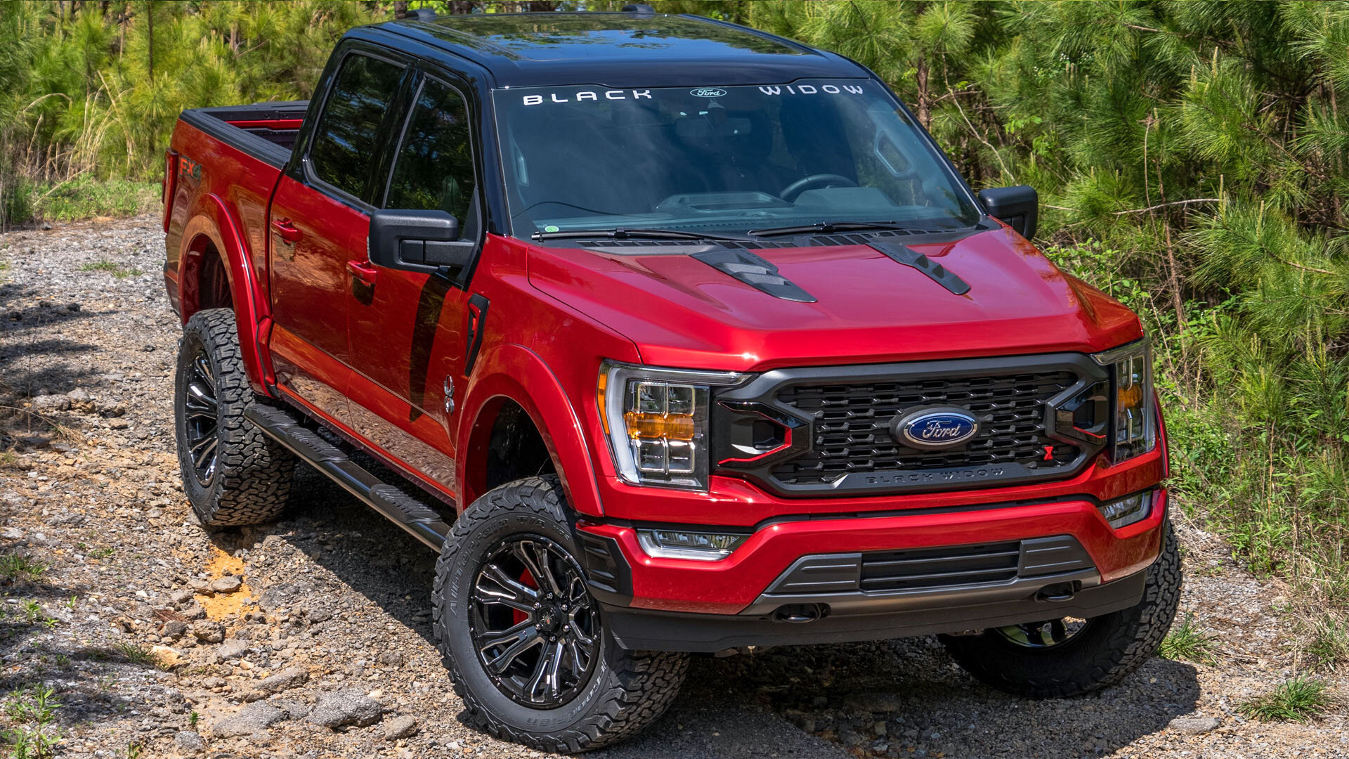 Ford F150 Black Widow Red Truck