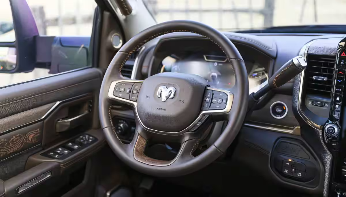 The driver side of  a ram 3500.