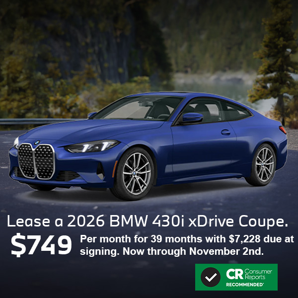 Lease a 2026 BMW 430i xDrive Coupe for only $749