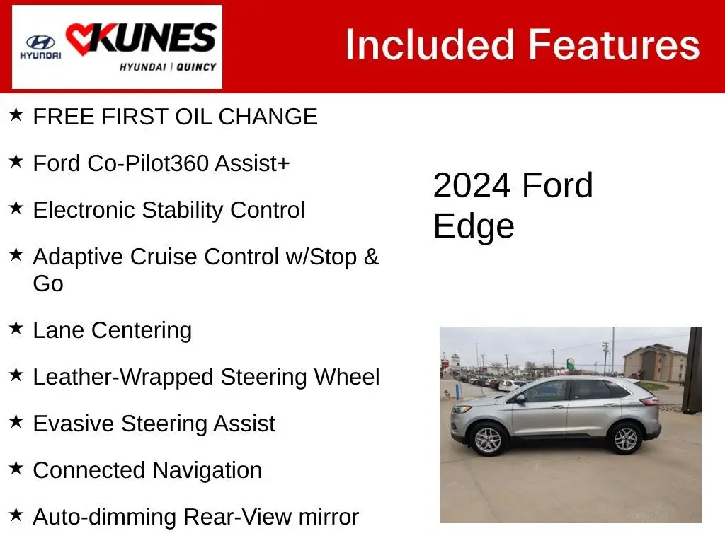 Used 2024 Ford Edge SEL with VIN 2FMPK4J96RBA81655 for sale in Quincy, IL