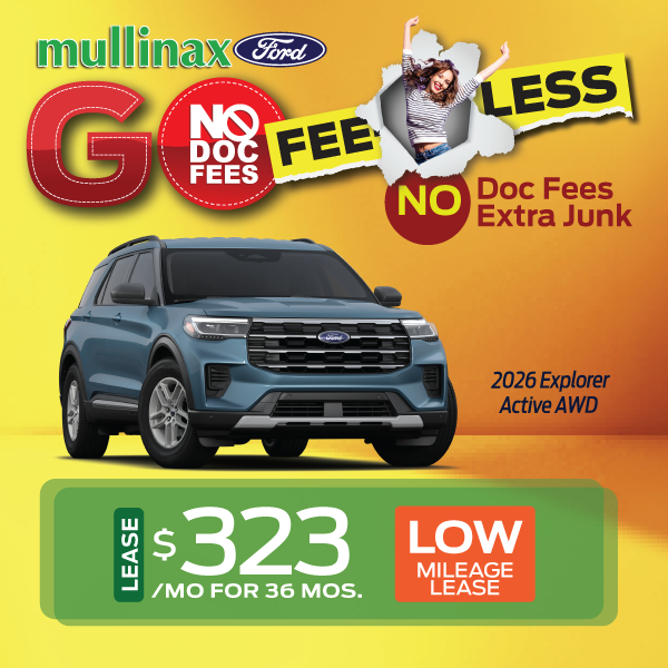 2026 Explorer Active AWD Lease $323/mo for 36 Mos.