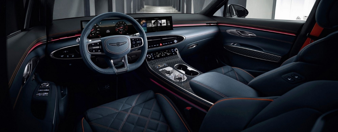 Infotainment and digital gauge cluster in a 2026 Genesis GV70