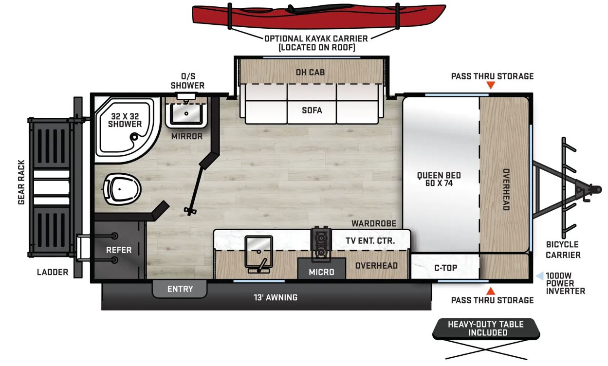 Coachmen Catalina Expedition travel trailer 192FQS  interior layout