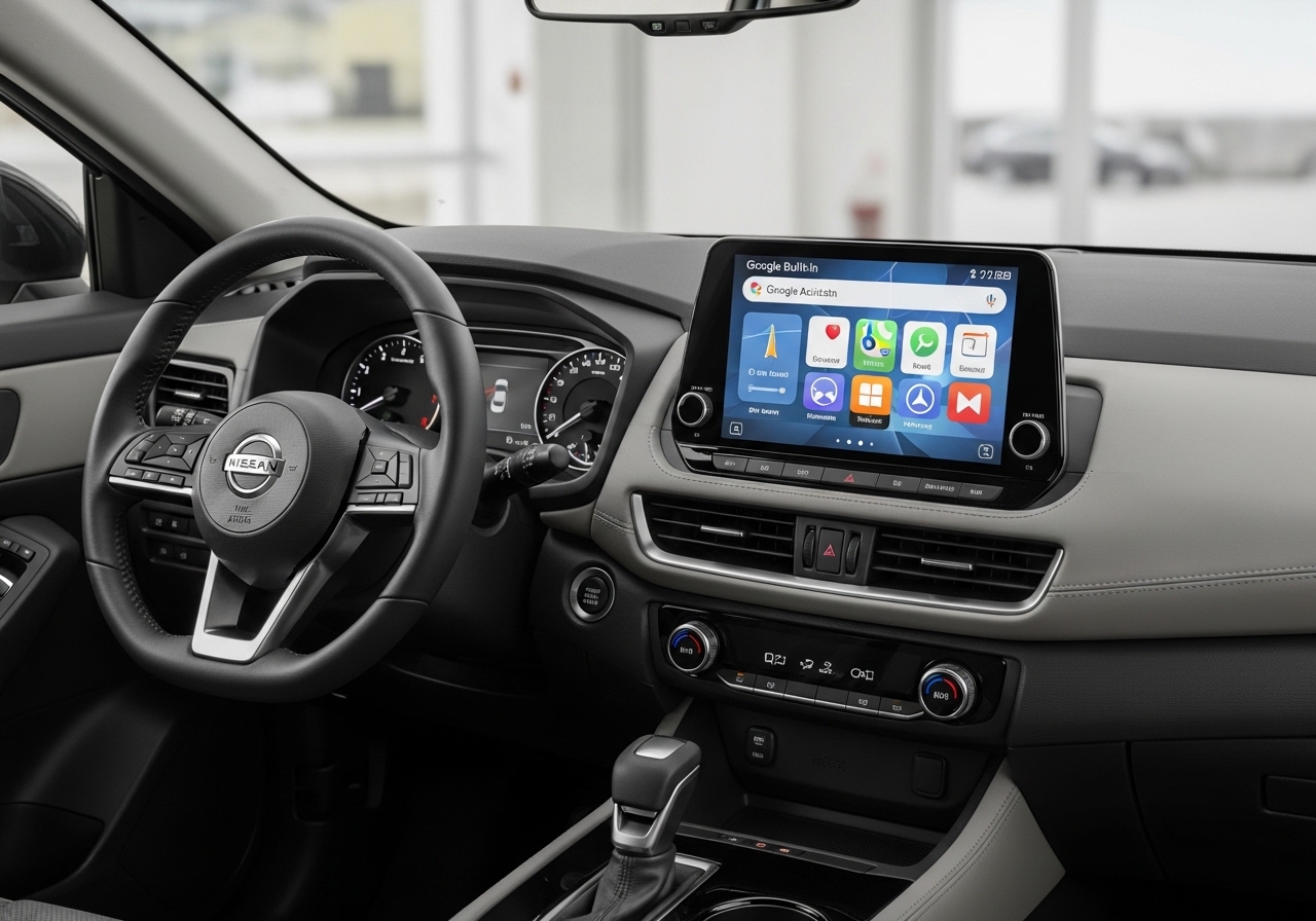 2026 Nissan Rogue dashboard with Google Built-In interface