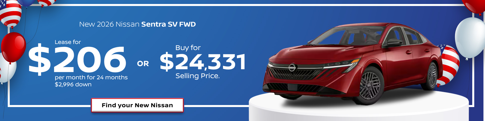 New 2026 Nissan Sentra SV FWD