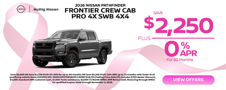 2026 Nissan FRONTIER Crew Cab Pro 4x SWB 4x4