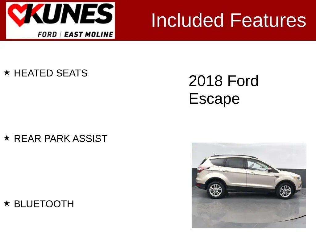 Used 2018 Ford Escape SE with VIN 1FMCU0GD8JUC12516 for sale in East Moline, IL