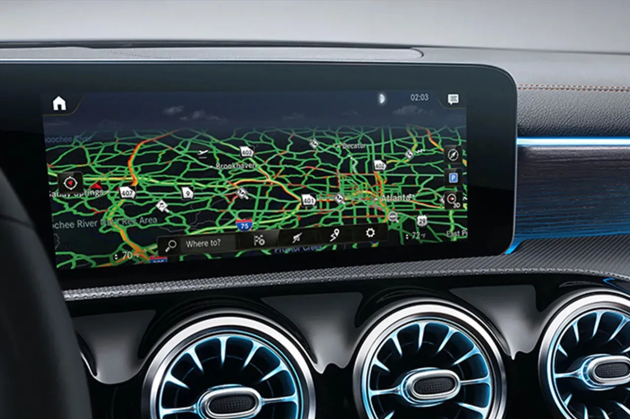 Online map updates showing on display
