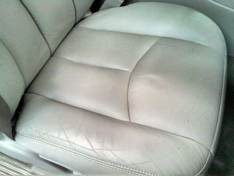 Leather car seat after cleaning