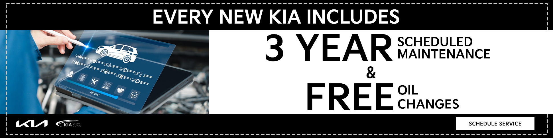 Every New Kia Includes 3 Year Scheduled Maintenance & Free Oil Changes