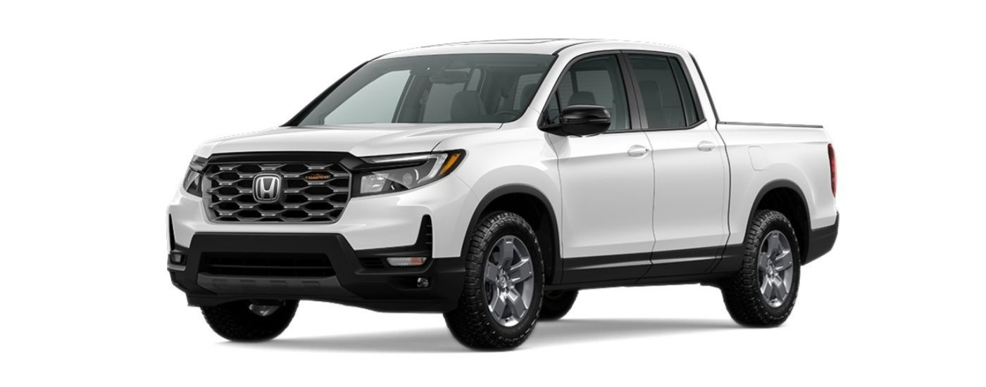 White 2024 Honda Ridgeline TrailSport angled left