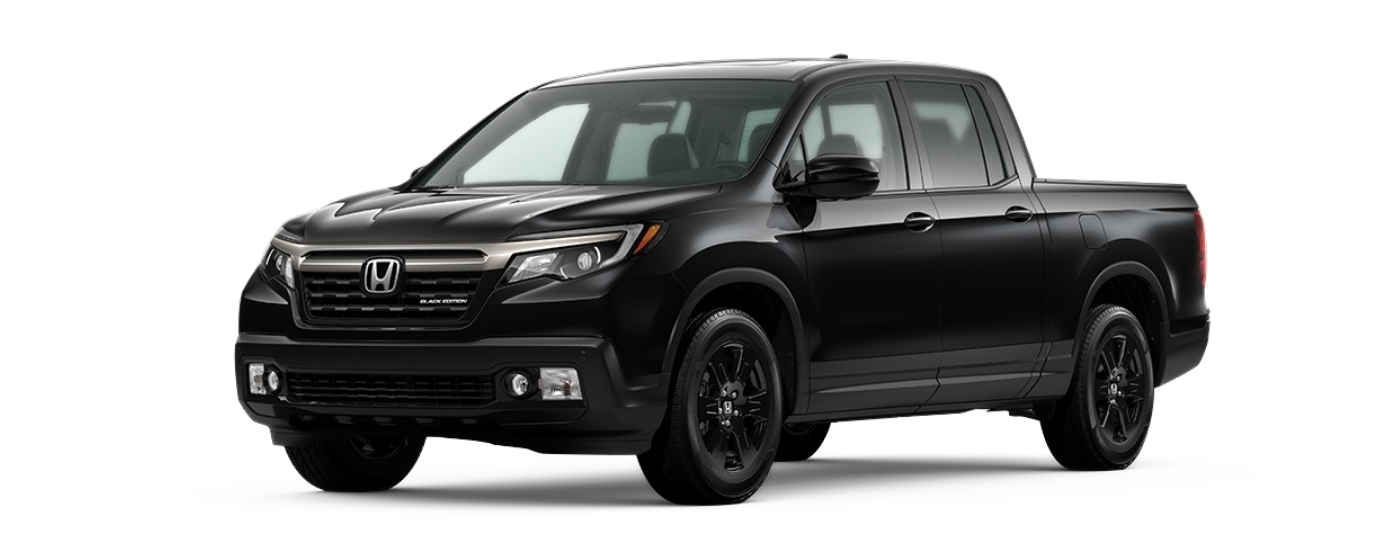 Black 2020 Honda Ridgeline Black Edition angled left