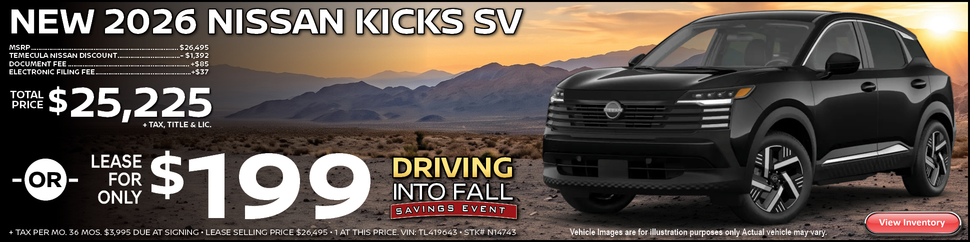 New 2026 Nissan Kicks SV