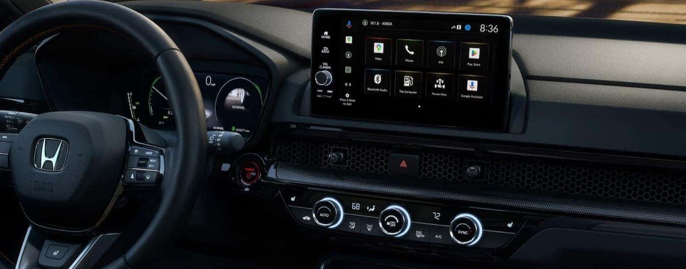 Close-up of the black dash in a 2026 Honda CR-V.