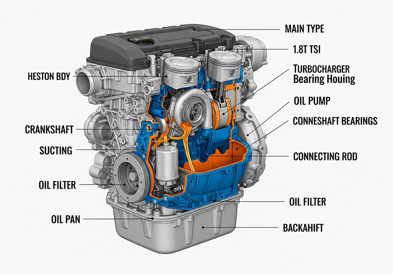 Pouring 5W-40 full synthetic oil