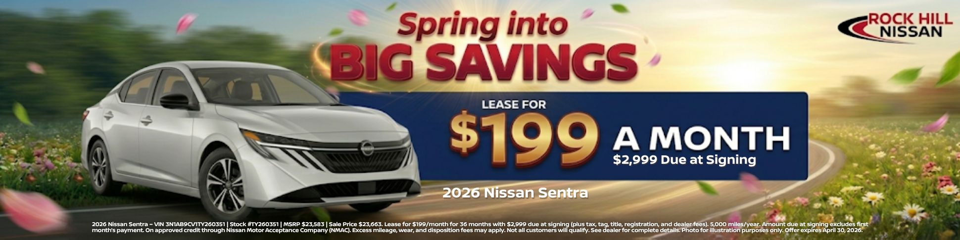 Rock Hill Nissan April Incentive