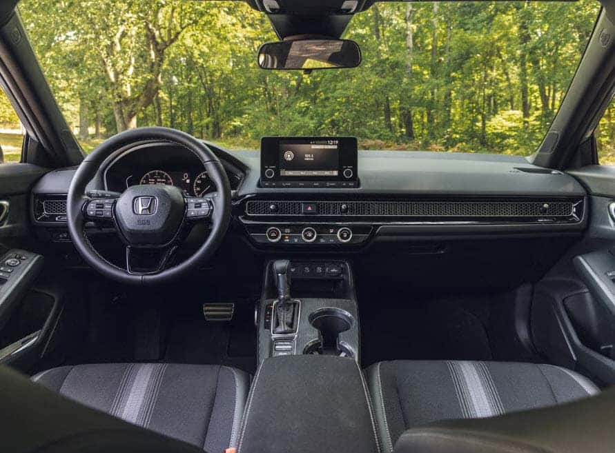 interior view of 2025 Honda Civic sedan dashboard and technology features