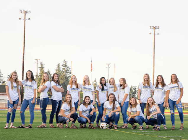 Canby High School women's soccer team on the field