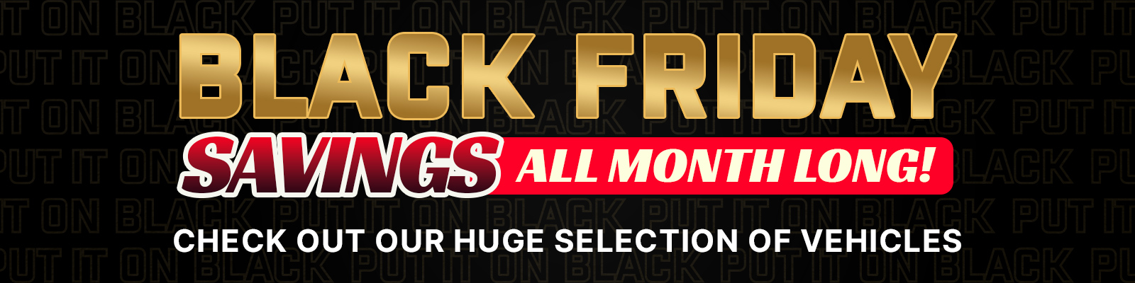 Black Friday Savings All Month Long!