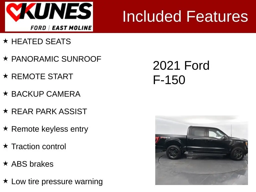 Used 2021 Ford F-150 XLT with VIN 1FTFW1E59MFB56978 for sale in East Moline, IL