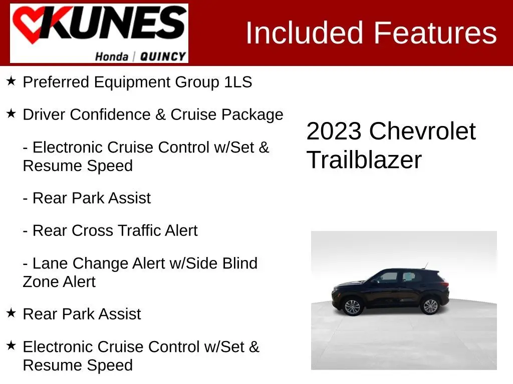 Used 2023 Chevrolet TrailBlazer LS with VIN KL79MMS21PB074296 for sale in Quincy, IL