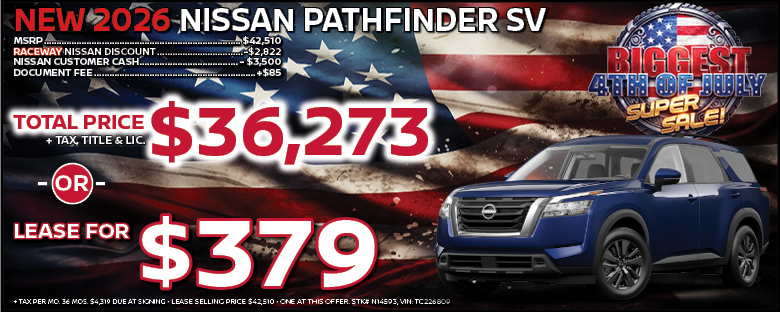 New 2026 Nissan Pathfinder Lease Offer