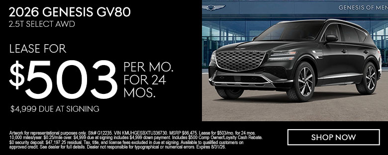 Genesis GV80 August Specials
