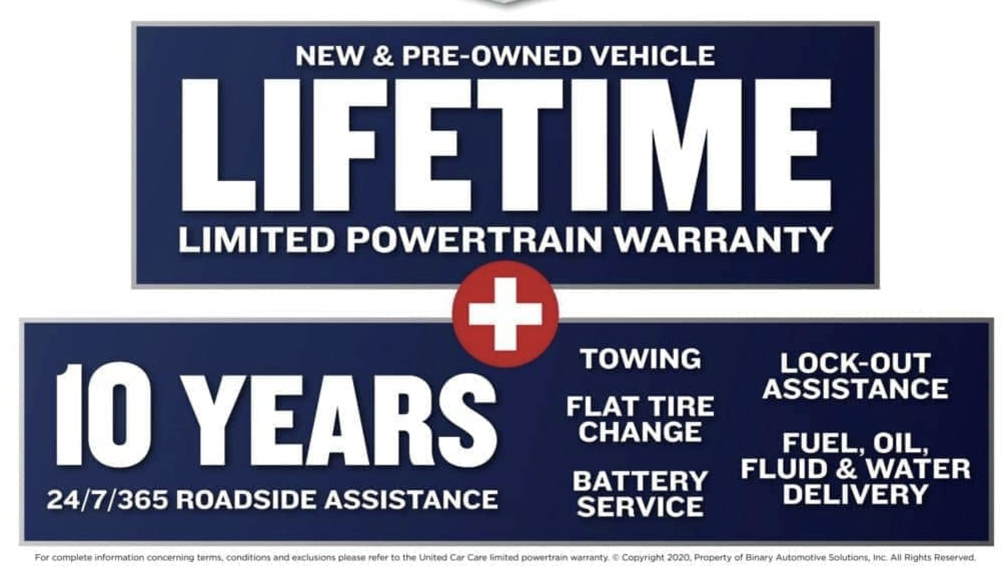 New & Used Lifetime Limited Powertrain Warranty Badge