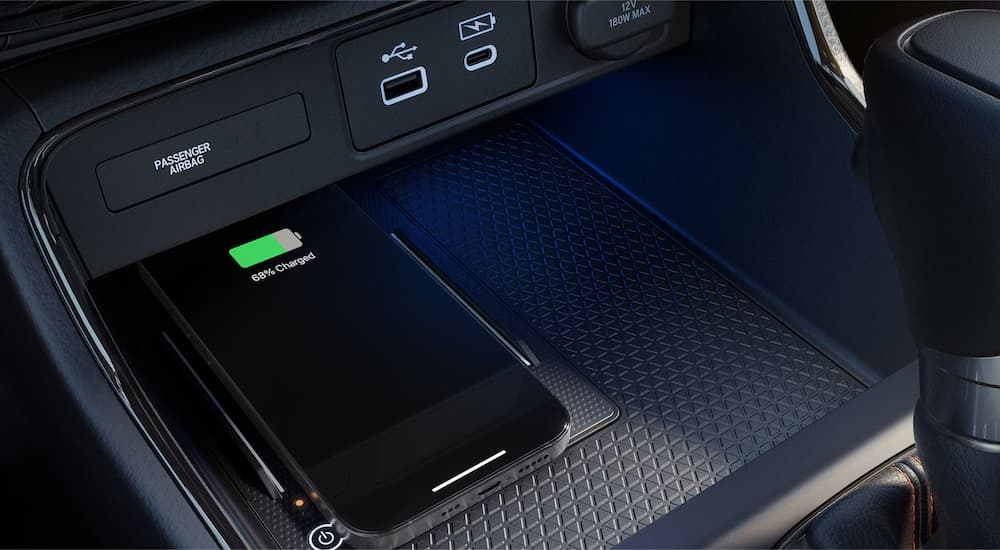 Phone charging in the center console of a 2026 Honda CR-V 