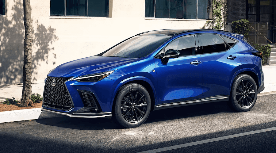 Blue Lexus NX Parked On A Street