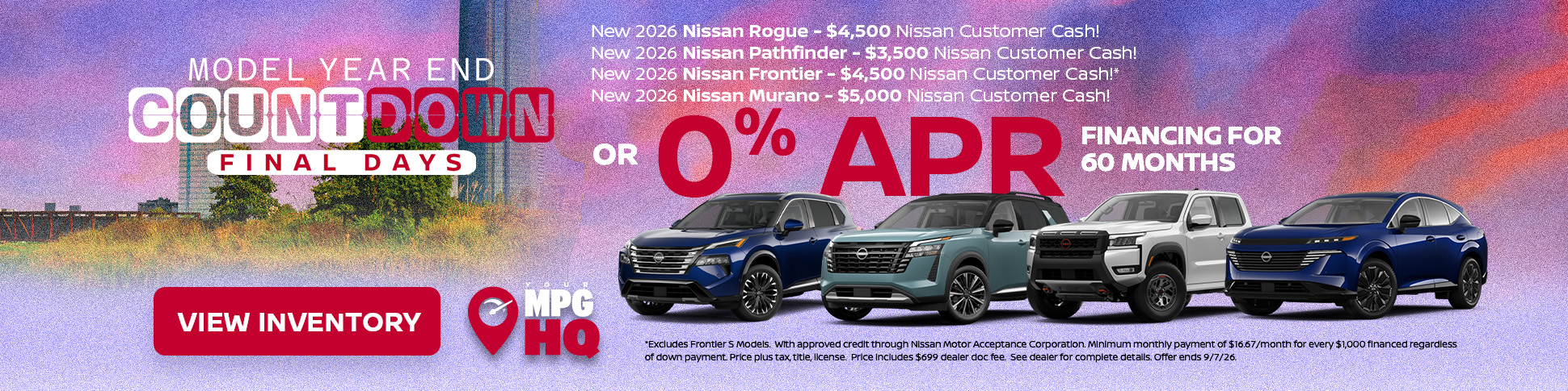 0% APR on New Nissan Models