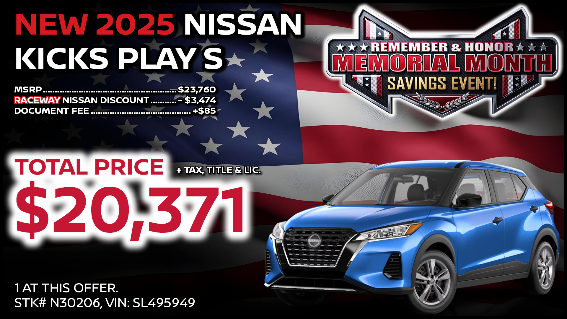 2025 Nissan Kicks Play S Purchase Offer