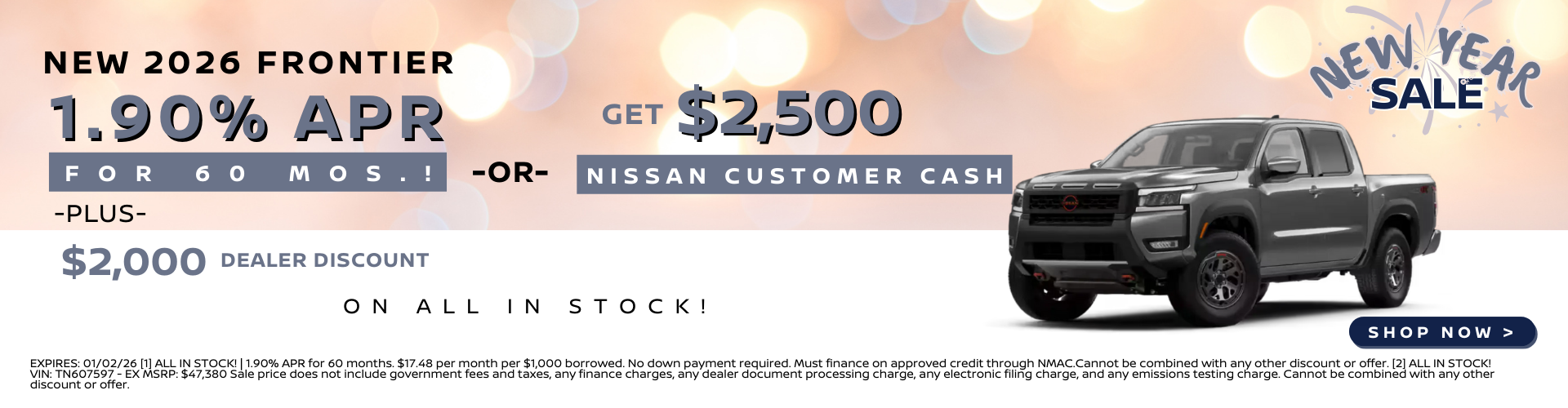2026 Frontier offer at Nissan Elk Grove