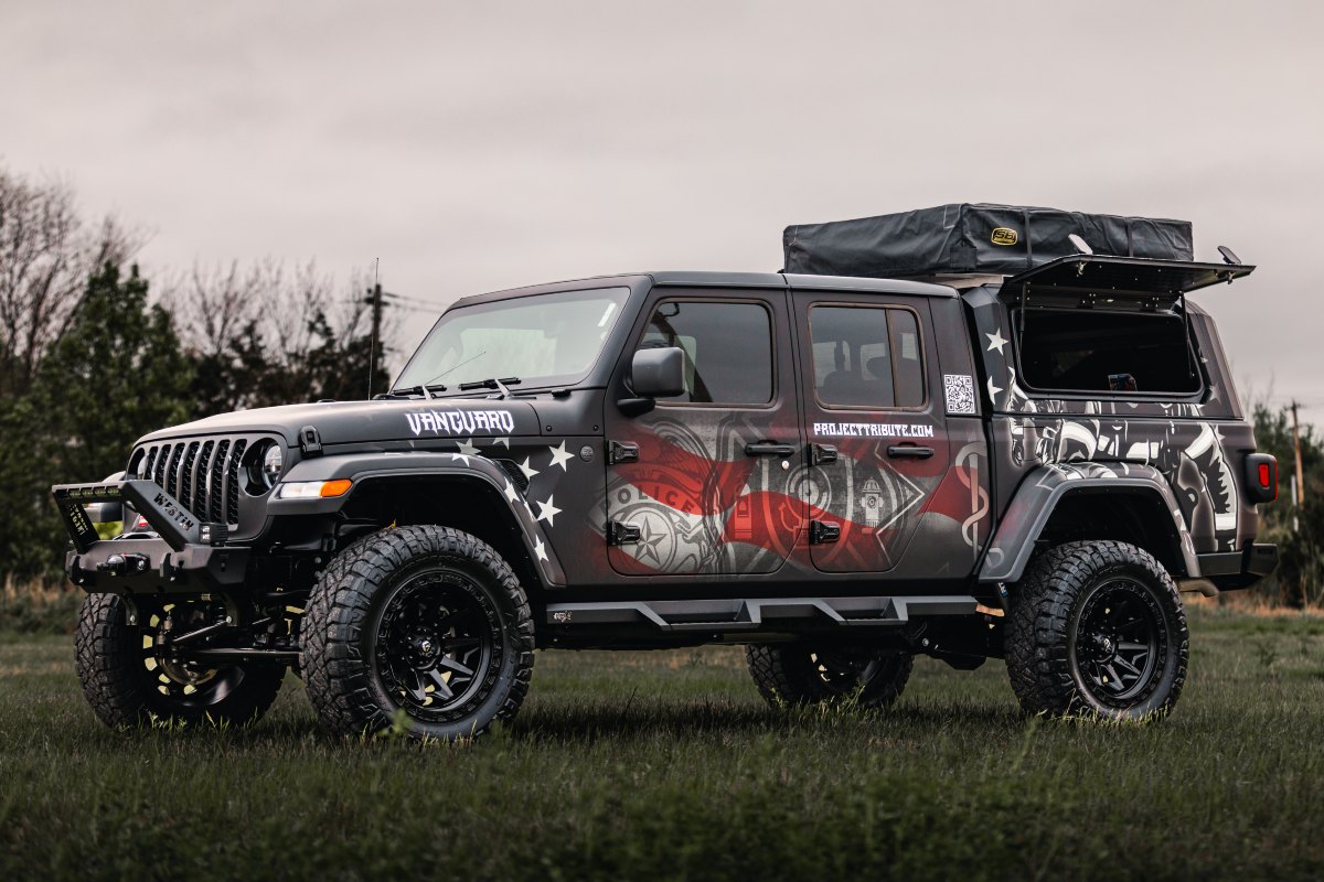 Custom Project Tribute Wrap on Jeep Gladiator by Glover Customs